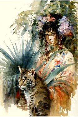 geisha-exotic-colorful-flowers-ferns-and-fluffy-cat-still-life-10