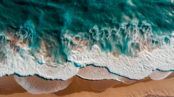aerial-view-of-beautiful-beach-with-turquoise-sea-and-waves