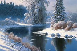 the-winter-landscape-is-a-picturesque-scene-of-frosty-whites-and-icy-blues-the-trees-are-adorned-with-a-layer-of-frost-and-the-water-features-are-frozen-solid-7