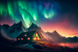 photo-of-the-northern-lights-with-a-small-cabin-solar-panels-on-the-roofn-in-the-background-mountain-scene-5