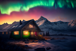 photo-of-the-northern-lights-with-a-small-cabin-solar-panels-on-the-roofn-in-the-background-mountain-scene-6