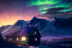 photo-of-the-northern-lights-with-a-small-cabin-solar-panels-on-the-roofn-in-the-background-mountain-scene-8