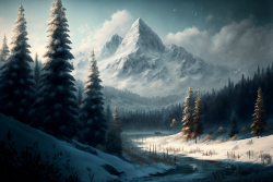 winter-landscape-with-mountains-and-forest-5