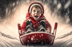 little-boy-in-red-sledding-toward-camera-in-winter-snow-scene-ai-generated-digital-art-3