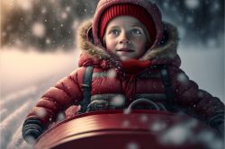 little-boy-in-red-sledding-toward-camera-in-winter-snow-scene-ai-generated-digital-art-2