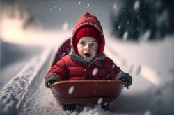 little-boy-in-red-sledding-toward-camera-in-winter-snow-scene-ai-generated-digital-art-4