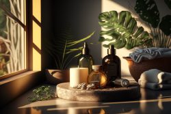 spa-stuff-with-candles-and-flowers-on-dark-wooden-background-aromatherapy-massage-relaxation-welness-and-zen-wallpaper