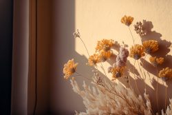 dried-flowers-against-wall-pastel-yellow-modern
