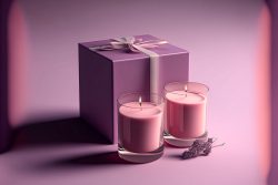 plain-lilac-background-pink-candle-on-box-2-candles-set-in-glass-pink-and-lilac-wax-8