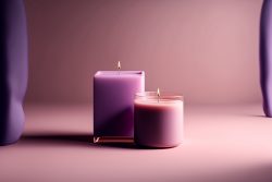 plain-lilac-background-pink-candle-on-box-2-candles-set-in-glass-pink-and-lilac-wax