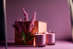 plain-lilac-background-pink-candle-on-box-2-candles-set-in-glass-pink-and-lilac-wax-14