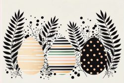 vector-simple-easter-eggs-composition-hand-drawn-black-on-white-background-decorative-horizontal-stripe-from-eggs-with-leaves-and-watercolor-5