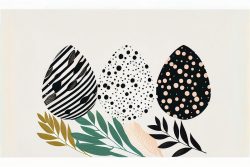 vector-simple-easter-eggs-composition-hand-drawn-black-on-white-background-decorative-horizontal-stripe-from-eggs-with-leaves-and-watercolor-6