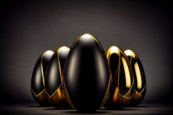 luxury-golden-easter-egg-in-row-on-dark-background-elegant-painted-black-easter-eggs-with-golden-shiny-paint-4