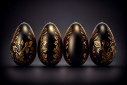 luxury-golden-easter-egg-in-row-on-dark-background-elegant-painted-black-easter-eggs-with-golden-shiny-paint-5