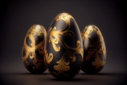 luxury-golden-easter-egg-in-row-on-dark-background-elegant-painted-black-easter-eggs-with-golden-shiny-paint-12