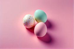 three-pastel-colored-easter-eggs-on-a-pink-background-3
