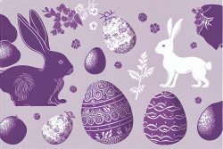 illustration-of-seamless-pattern-with-easter-rabbit-and-bunny-and-eggs-in-purple-color-pattern-for-holiday-easter-wallpaper-or-textile-4