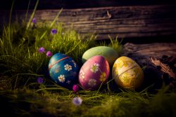 easter-eggs-in-grass-in-front-of-wood-2