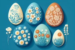 vector-easter-with-easter-eggs-and-flowers-on-blue-2