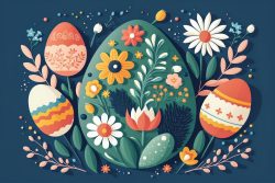 vector-easter-with-easter-eggs-and-flowers-on-blue-13