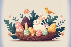 vector-easter-with-easter-eggs-in-the-nest-cute-bunny-ears-and-copy-space-white-background-2