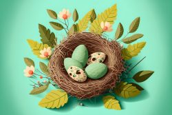 vector-easter-with-easter-eggs-in-the-nest-on-light-green-3