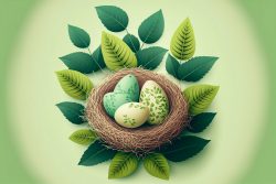 vector-easter-with-easter-eggs-in-the-nest-on-light-green-6