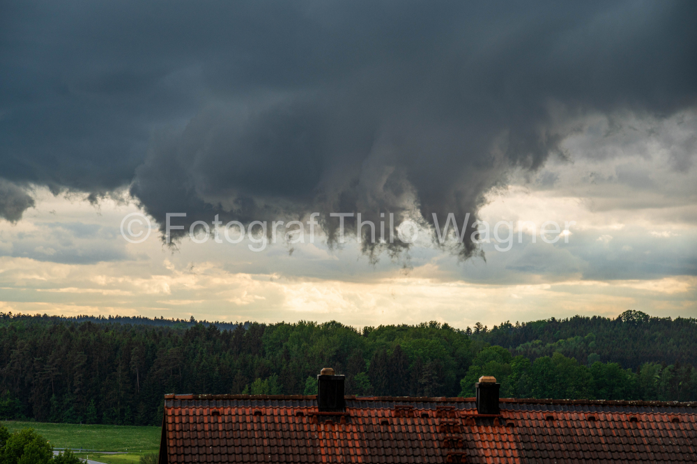 Low hanging dark storm clouds over Bavaria Germany