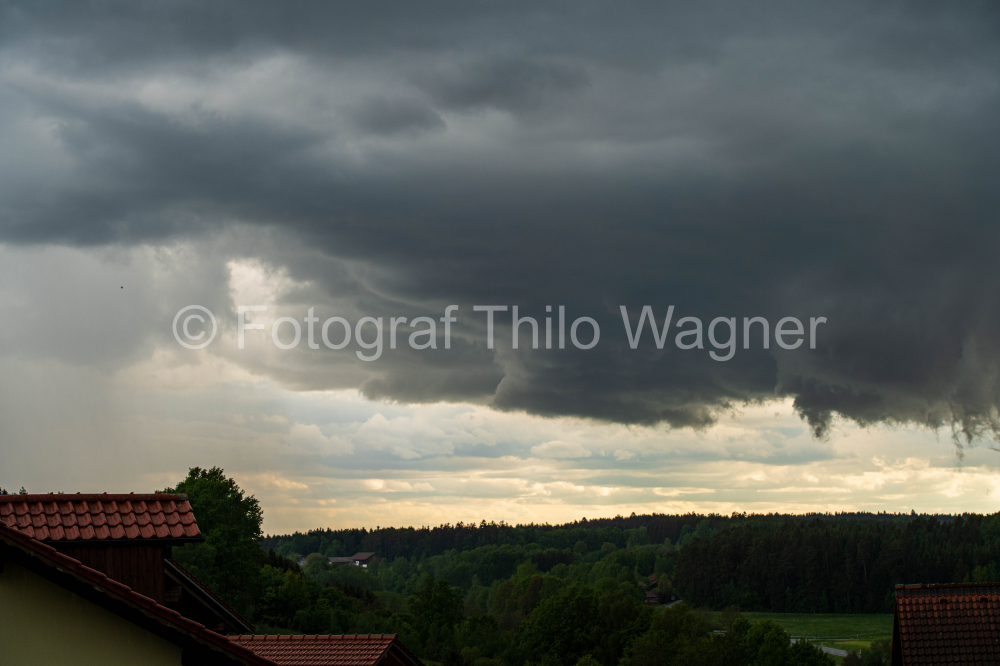 Low hanging dark storm clouds over Bavaria Germany