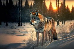 wolf-pack-in-winter-forest-at-sunset-3