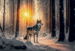 wolf-pack-in-winter-forest-at-sunset-4