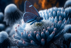 a-blue-butterfly-standing-on-top-of-a-winter-flower-2