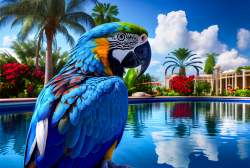 very-colorful-parrot-in-the-pool-3