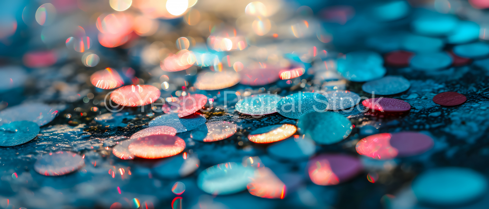 Abstract background with bokeh defocused lights and sparkles for website, business, print design template metallic metal paper pattern illustration wall