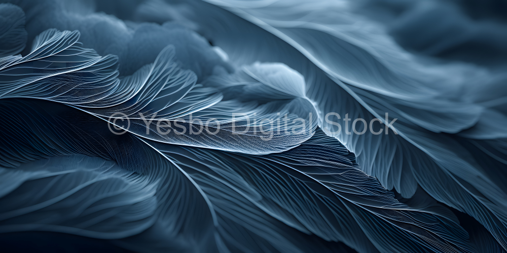 Beautiful blue feathers. 3d rendering, 3d illustration.