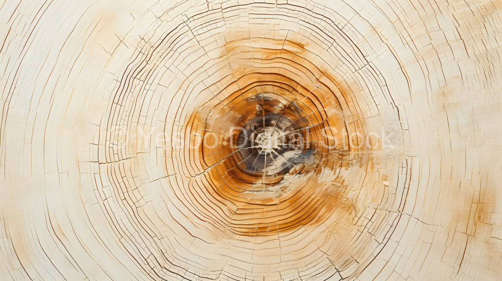 Wooden texture background, closeup of tree trunk with annual rings
