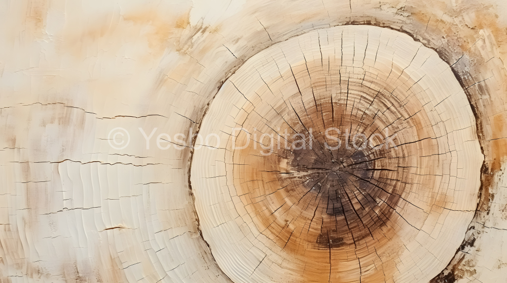 Wooden texture of cut tree trunk with annual rings. Abstract background