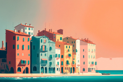a-calm-beach-town-minimalistic-painting-mix-of-warm-and-cool-colors