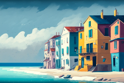 a-calm-beach-town-minimalistic-painting-mix-of-warm-and-cool-colors-3