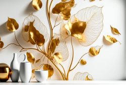 wallpaper-long-petals-with-long-branches-gold-white-background-3