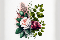 roses-flowers-and-greenery-animated-half-on-one-side-white-background