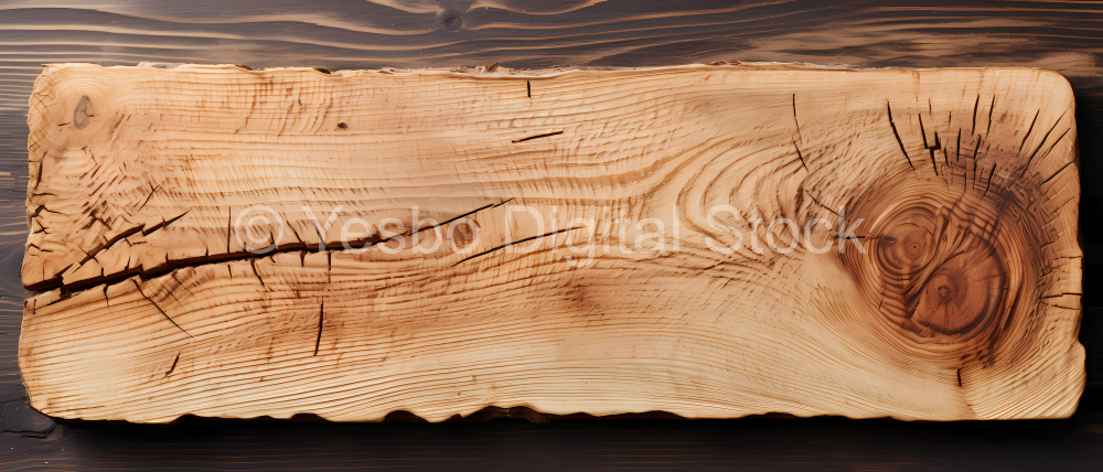 Panorama of a wooden board with beautiful grain and knothole. Natural wood background with visible grain.